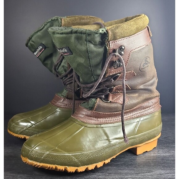 Pro Line Leather Hunting Work Boots Mens 10 Waterproof Thinsulate Rubber Soles - Picture 1 of 9